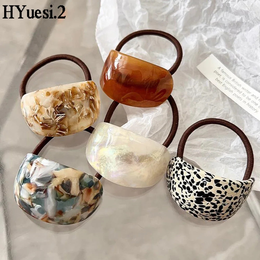 Vintage Elastic Oval Acetic Cuff Hair Ties