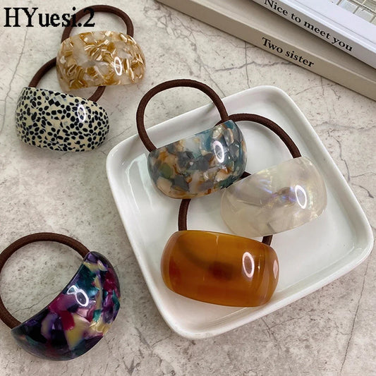 Vintage Elastic Oval Acetic Cuff Hair Ties