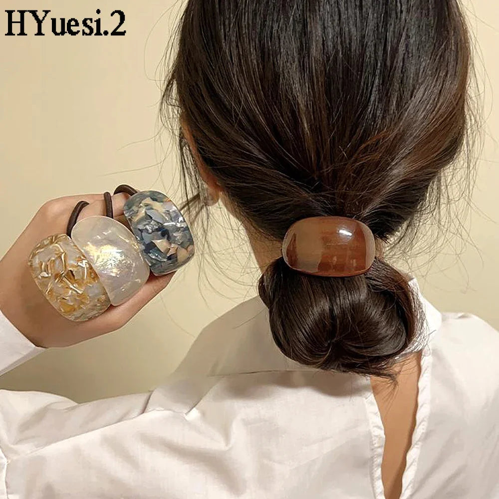 Vintage Elastic Oval Acetic Cuff Hair Ties