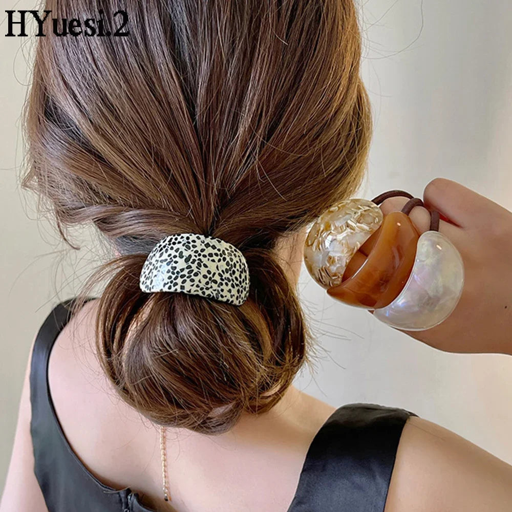 Vintage Elastic Oval Acetic Cuff Hair Ties